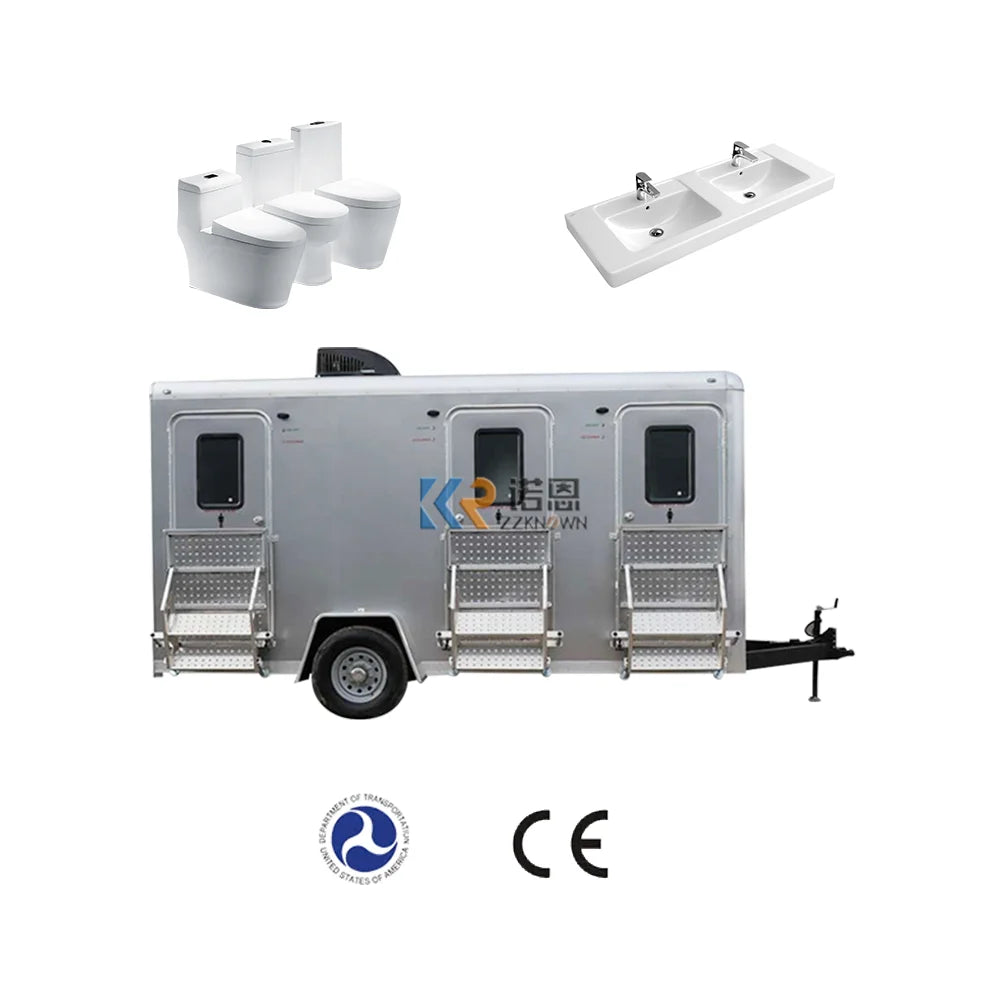 2025 Restroom Trailer With DOT CE Small Trailer Homes Prefab Toilet Container House Temporary Mobile Toilet