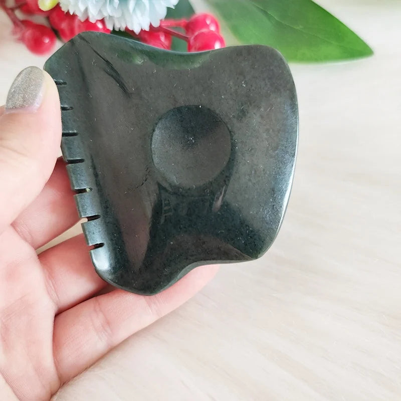 Natural Jade Gua Sha Scraping Body Massager Health and Skin Care Device for Body Nephrite Jade Guasha Tool Slim Face Massager