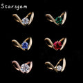 Starsgem Wholesale Pure Classic Custom 5 6.5 8 mm Round Shape 18k White Red Green Blue Gold Moissanite Rings