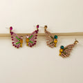 Women's Colorful Glass Crystal Butterfly Stud Earrings Rhinestone Diamond with Pearl and Zircon for Weddings and Parties