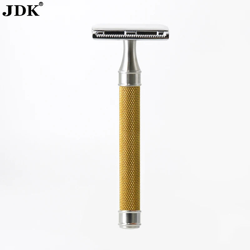 JDK 1PC Hot Gold Color Shaver Stainless Steel Handle Razor Double Edge Blades Beard Care Tools