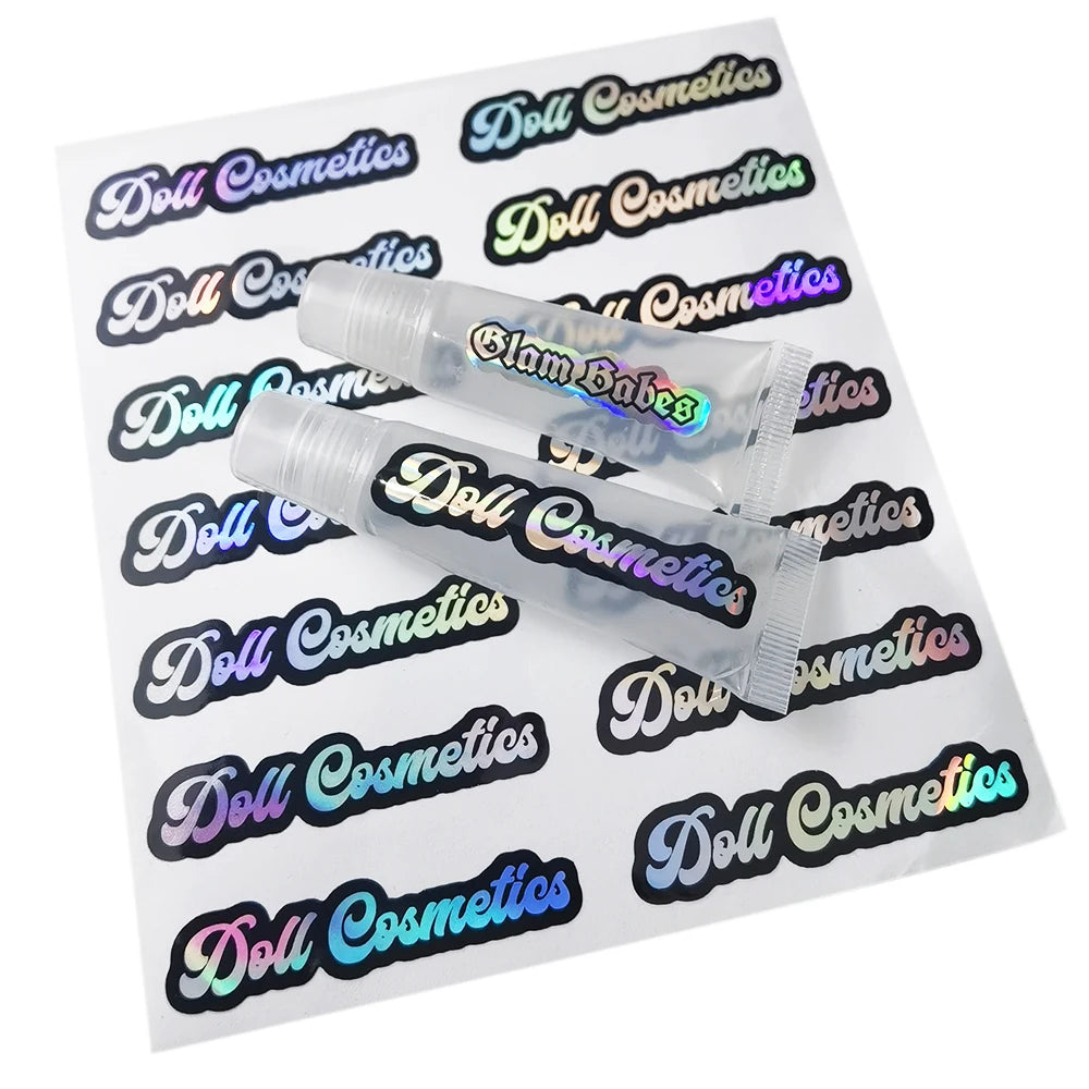 Custom Printing Private 3D Eye Shadow Makeup Cosmetics Lipstick Lipbalm Palette Lip Gloss Tube Vinyl Sticker Label Maker