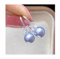 E1853 7-8mm DIY Natural Freshwater Pearl Charm Earrings Mounting Accessory 925 Sterling Silver Gold Plated  Jewelry for Women