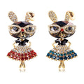 Retro Modern Cartoon Glasses Rabbit Brooch Clothing Accessories European and American Cute Brooch