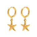 Fashion Jewelry Stainless Steel Starfish Ocean Series Hoop Earring for Women or Girls