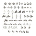 60pcs Transportation Series Alloy Pendant Charm Airplane Car Motorcycle Scooter Mix Charms for Jewelry Making Supplies  Handmade