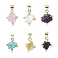 New Customized Women Raw Gemstone Natural Stone Jewelry Birthstone Rose Quartz Amethyst Pendants for Necklace Making