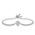 Luxury Women's Bridal Wedding Jewelry S925 Silver Fine Jewelry 1CT 2CT Pear Cut Moissanite Adjustable Bracelets for Gifts
