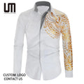 Liu Ming Cheap Wholesale 2024 Autumn Winter Streetwear Men Casual Print Turn Down Neck Buttons Tops Shirts