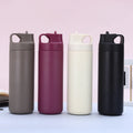 Hot Custom 550ml Leakproof Stainless Steel Insulated Vacuum Flasks Thermoses Double Wall Sport Fitness Water Bottle With Straw