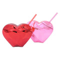 Branded Heart - Shaped Electroplated Plastic Water Bottles