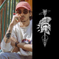 God War Custom Temporary Body Art Tattoo Sticker Hanna Floral Black Design Waterproof Herbal Hand Tatu with Black Floral Pattern