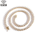 Top Icy Iced Out 4mm Heart Tennis Chain Fashion Jewelry Necklace Brass 18K Gold Plated 3A CZ Shiny Chain Necklace Women Men