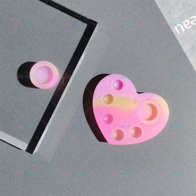 Professional Reusable Lash Lift Soft Pallet Beauty Product Silicone Lash Lift Tint Tray Heart Shape Silicone Dye Palette