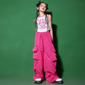 Girls Jazz Dance Dress Handsome Japanese Street Costume Set Children Hiphop Runway Stage Trend