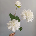 Modern Style 3-Headed Dahlia Artificial Flowers Burnt Orange Hot Pink Wedding Party Decor Long Stem Multicolor-White Artificial