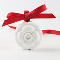 FinRu Hot Sell Wholesale Scented Hanging Car Wardrobe Air Freshener Ceramic Camellia Flower Aroma Plaster Essential Oil Diffuser