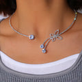 Collar De Mariposas Rhinestone Adjustable Open Butterfly Collar Full Diamond Clavicle Chain Butterfly Necklace