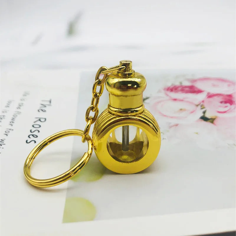 1ml 3ml Middle East Arabia Style Essential Oil Bottle with Key Chain Vintage Metal Perfume Bottle