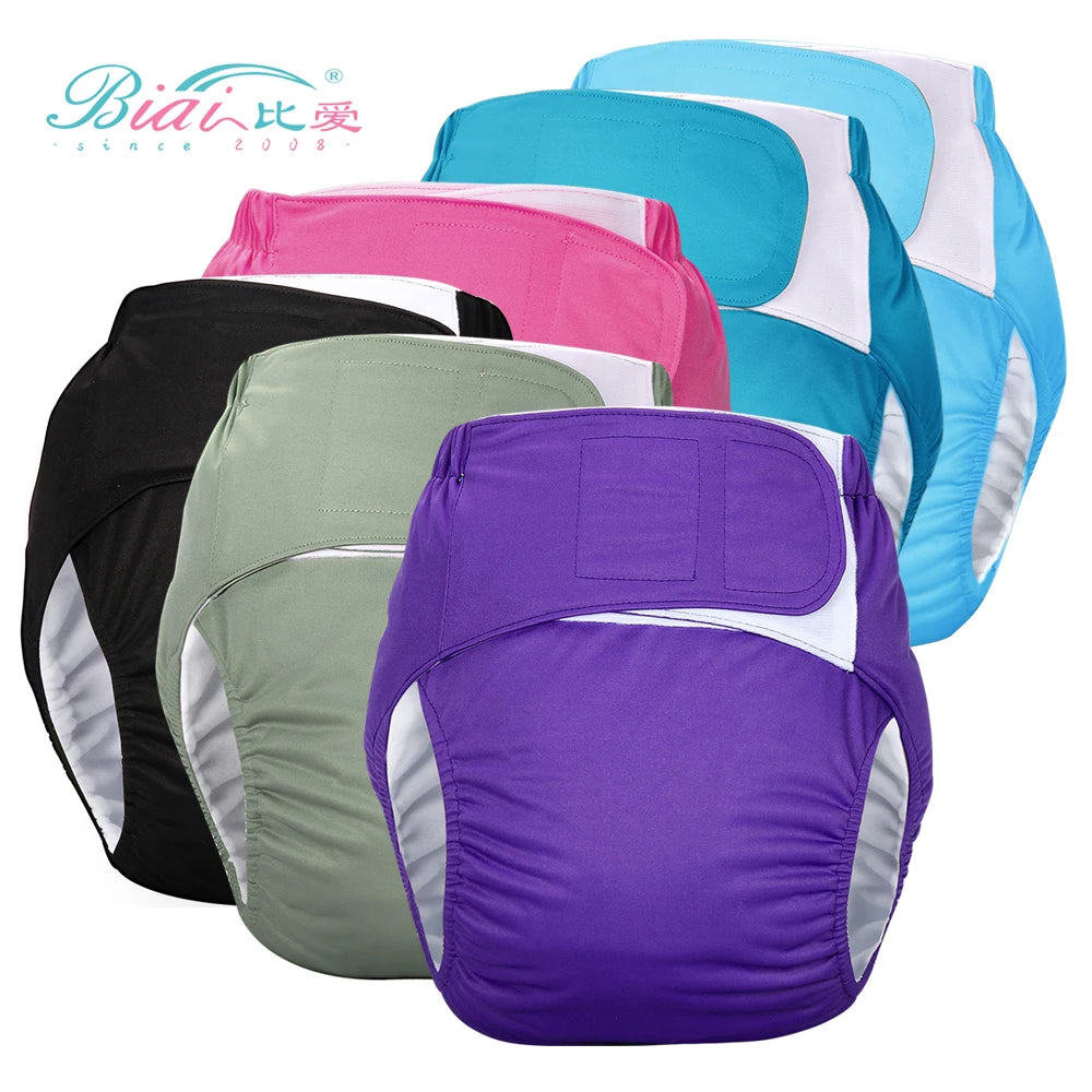 Factory Direct Adult Diaper Washable Nursing Underpants Hook Loop Adjustment for Elderly Patients Leak Proof Soft Cloth Diaper