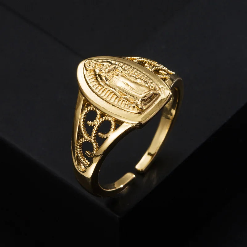 Europe and the United States Cross-border Personality Copper Gold Plated Micro-inset Zircon Ring Simple Exquisite Ring Wholesale