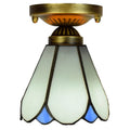 White Bell Shape Modern Tiffany Style Light Led Ceiling Lamp for Home Living Room Stained Glass Ceiling Lights