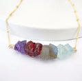 Zooying Raw Crystal Jewelry Energy Personalized Custom Birthstones Gemstone 12 Star Signs Zodiac Necklace