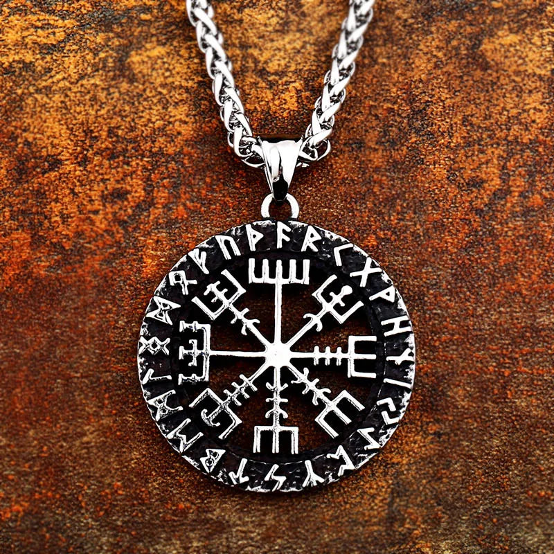 SS8-288P Steel Soldier Huge Nordic Viking Rune Necklace Pendant Men Stainless Steel Charm Religion Culture Jewelry