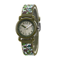 Custom Logo Camouflage Pink PVC Band Wrist Watch for Kids Waterproof Sport and Fashion with Pointer Dial Display Cartoon Design