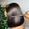 Wholesale13x4 Short Double Drawn Vietnamese Raw Hair Lace Front Wigs Vietnam Human Hair Bone Straight Bob Wigs for Black Women