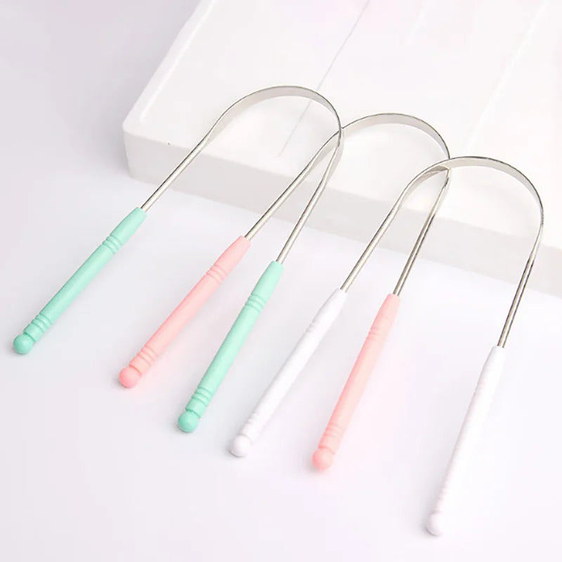 OEM Oral Care U Shape Tongue Cleaner Stainless Steel Metal 304 Adult Oral Ayurvedic Lengua Raspador De Lengua Tongue Scraper