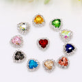 Factory Wholesale Heart Shape Crystal Sew on Rhinestone 8mm 10mm Glass Rhinestone with Claw for Garment