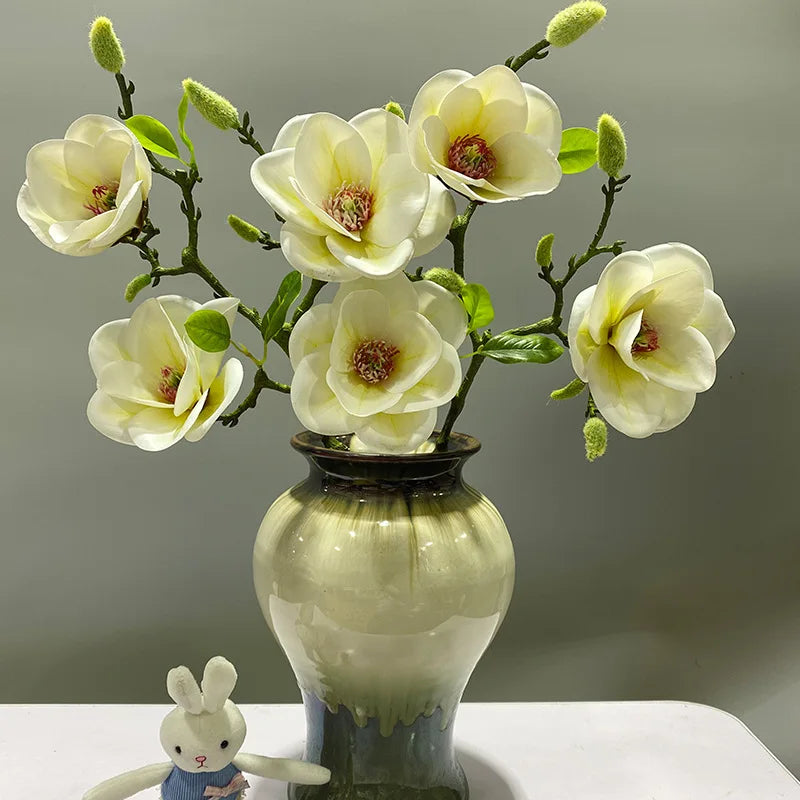 AF15602 Best Selling Artificial magnolia Flowers Artificial Real Touch Aritifial Flowers Magnolia for Home Wedding Decor