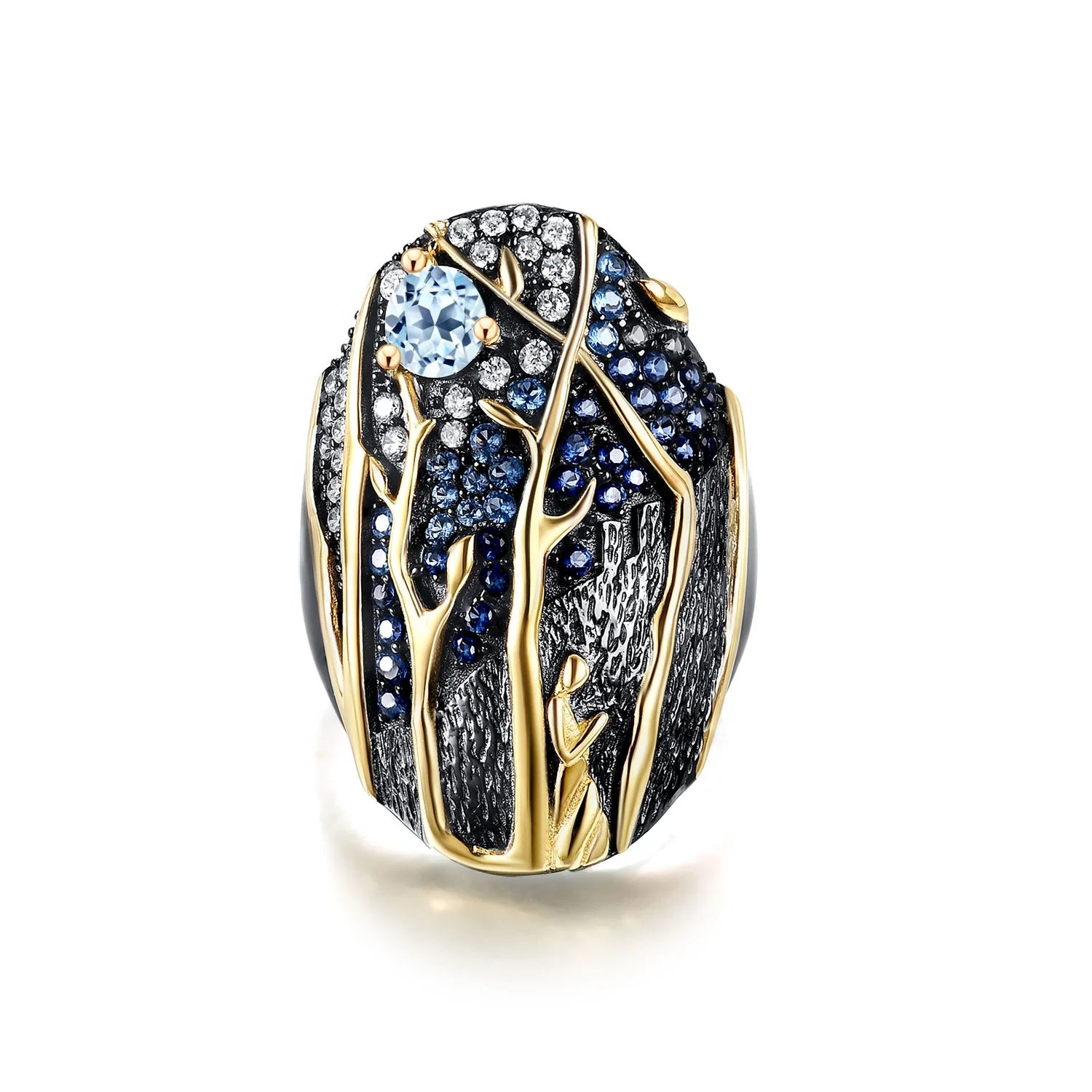 C8206 Abiding Fine Jewelry Wholesale 3-Year Color Retention Technology Women 925 Sterling Silver Custom Rings