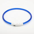 Led Luminous Dog Collar Water-Resistant USB Rechargeable Optical Fiber Multicolor Glow-in-the-Dark Print PVC Pet Night Safety