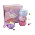 In Stock 4 Pcs Flower Favors Scented Soy Wax Candles with Gift Packing Box Marble Patterns Printing Luxury Handmade Candles