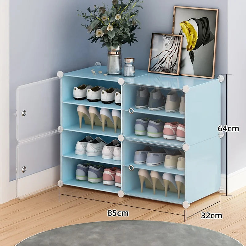 Cheap  Wholesale Plastic Storage Cabinet Shoe Rack Home or Outdoor Shoe Box With Transparent Door Practical and Popular