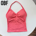Women's Lightweight Breathable V-Neck Yoga Top Beautiful Back Design Plus Size Fitness Clothing Adjustable Neck Strap Simple