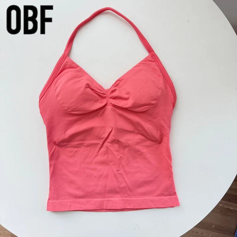 Women's Lightweight Breathable V-Neck Yoga Top Beautiful Back Design Plus Size Fitness Clothing Adjustable Neck Strap Simple