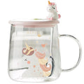 Unicorn Mug Cup Cute Glass Tea Water With Bamboo Lid Straw Student Double Single Walled Milk Juice Cold Drinking Coffee Candle