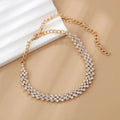 Simple Gold Silver Plated Adjustable Chain Ankle Sparkly Bling Full Rhinestone Diamond Anklets for Women