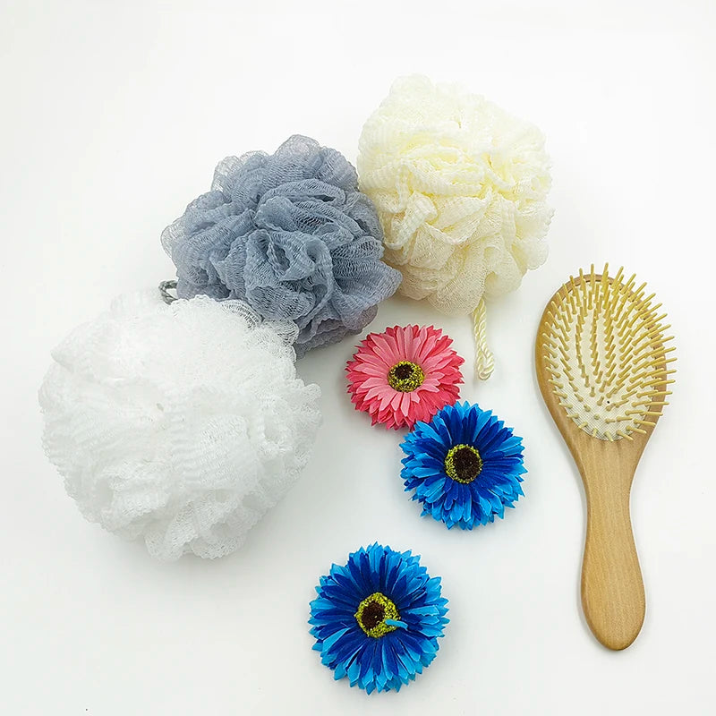 60g Loofahs  Wrinkle Mesh Balls Rich Lathers Mesh Loofah Body Scrubber for Women and Men Bath Puff Shower Sponge