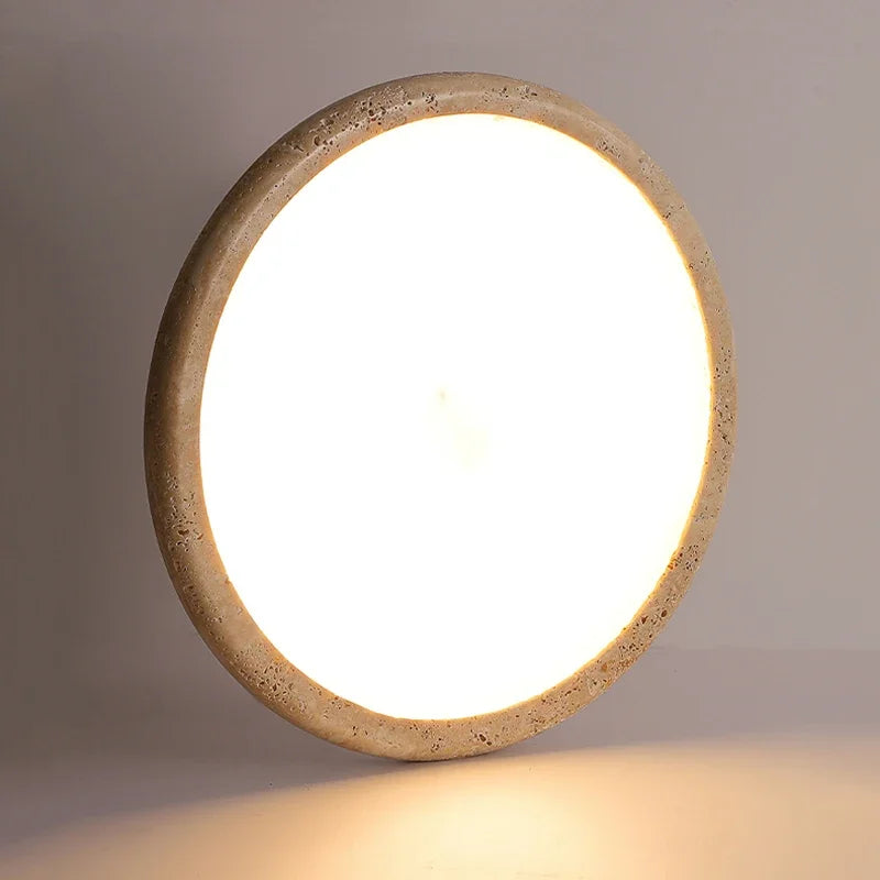 Travertine Wabi Sabi LED Ceiling Light Fixture AC Metal Acrylic for Living Room Bedroom Restaurant Hotel Corridor Mounting