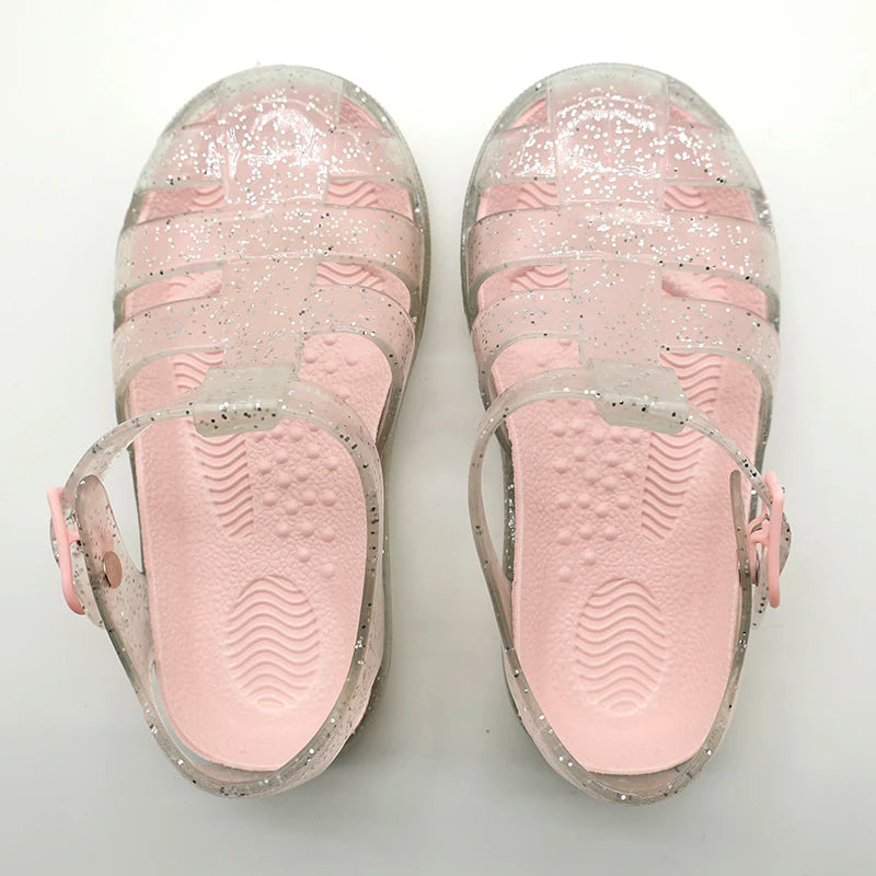 Comfortable Anti-Skid Kids Crystal Shoes Sandals Cushioning Closed Toe Outdoor Slippers for Spring Summer Autumn