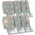 SINRONG Self-adhesive Rhinestone Tape Self Adhesive Crystal Rhinestone Diamond Ribbon Trim Sheet for Crafts Decoration