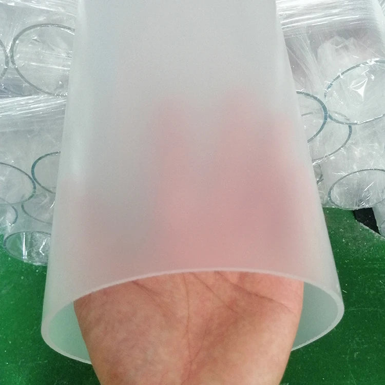 Guangzhou Yishun Manufacture Diameter 100mm120mm 150mm Frosted Pmma Plastic Tube Acrylic Matt Pipe for Lighting