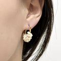 Fashion Korea Design Brass Hoop Earrings Natural White Freshwater Pearl Earrings for Women Circle Fine Earrings