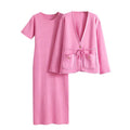 Spring Autumn Solid Color Knitted Dress Set Casual Style Knitted Cardigan and Sweater Dress Set Knitted Two Piece Set for Women