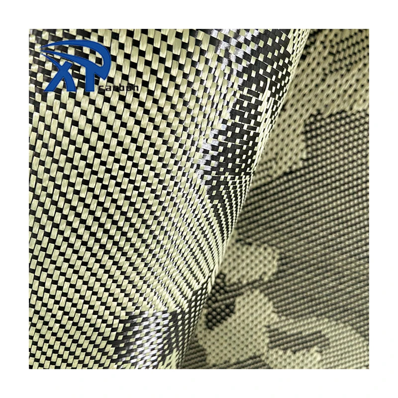 New Product 3k 240gsm Black Camouflage Hybrid Carbon Fiber Fabric