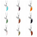 Newest Selling Natural Gemstone Tooth Shape Elephant Pendant Necklace Silver Elephant Head Teeth Chakra Men Jewelry